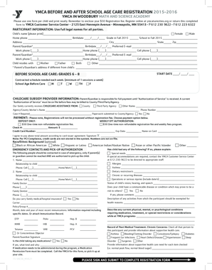 YMCA Before and After School Age Care Registration