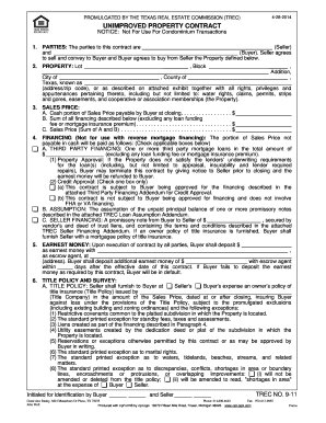 Texas Unimproved Property Contract