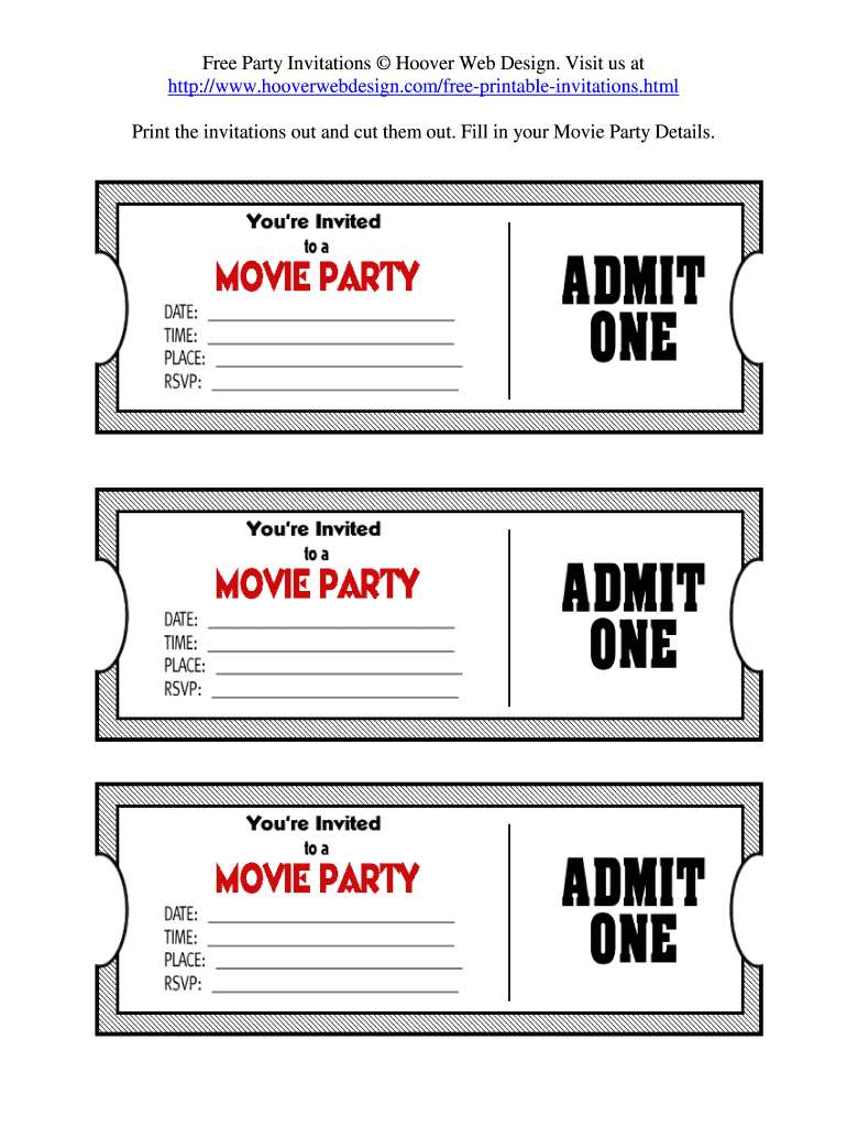 Printable Movie Tickets Pdf Fill Online Printable Fillable Blank 