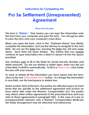 Colorado Workers' Compensation Settlement Agreement