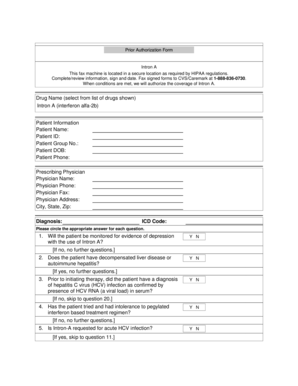 Prior Authorization Form for Intron A