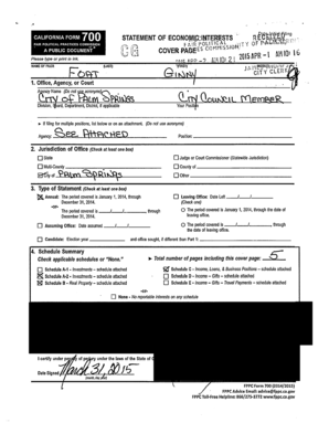California Form 700 Statement of Economic Interests
