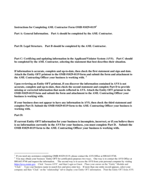 AML Contractor Form OMB #1029-01191