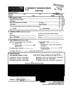 California Form 700 Statement of Economic Interest