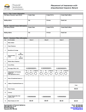 British Columbia Unauthorized Insurer Return