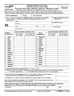 IRS Form 8508 Request for Waiver From Filing