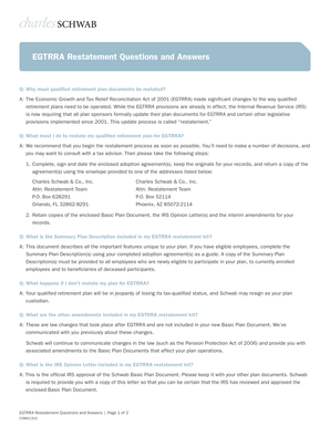 EGTRRA Retirement Plan Restatement Agreement