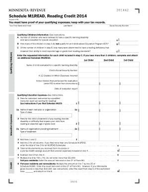 Minnesota Reading Credit Form