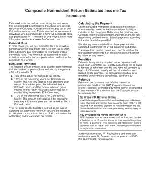 Colorado Composite Nonresident Estimated Tax Form