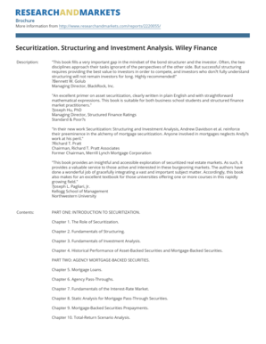 Securitization Structuring and Investment Analysis