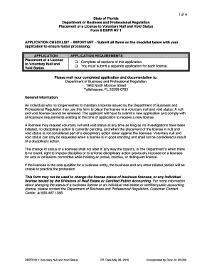 Florida Voluntary Null and Void License Form