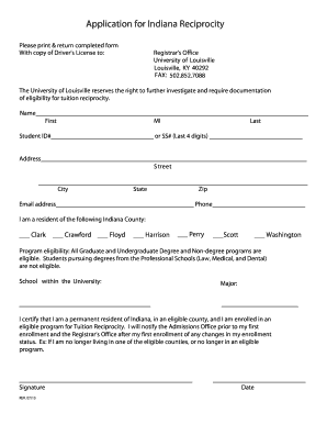 Indiana Reciprocity Application