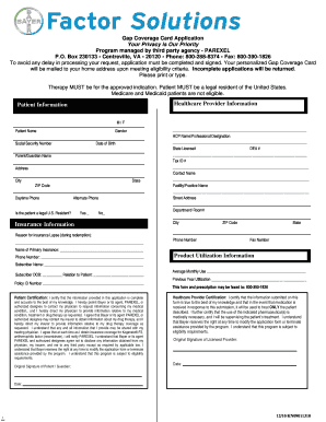 Gap Coverage Card Application