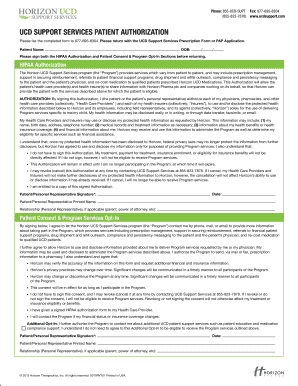 Patient Authorization Form for UCD Medications