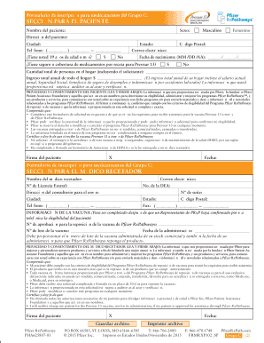 Formulario de inscripción para medicamentos del Grupo C