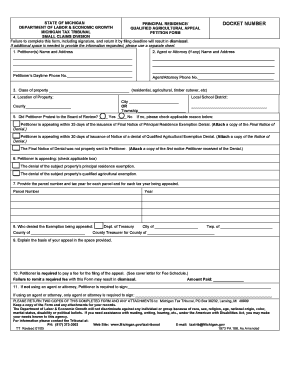 Michigan Tax Tribunal Petition Form