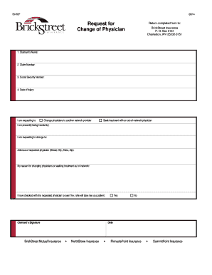 Change of Physician Request Form