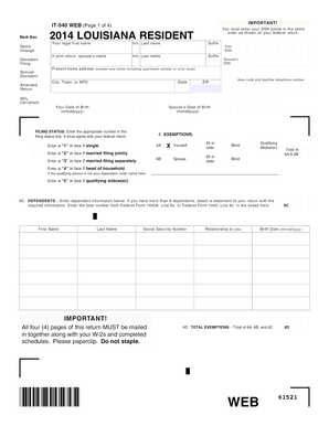 Louisiana Individual Income Tax Return