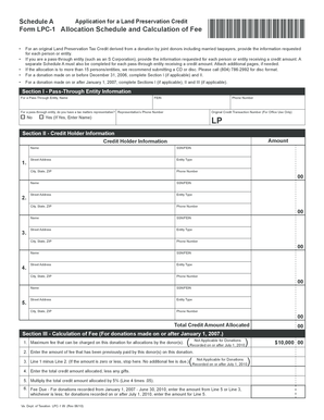 Virginia Land Preservation Credit Application