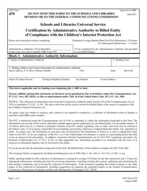 FCC Form 479 Certification of Compliance