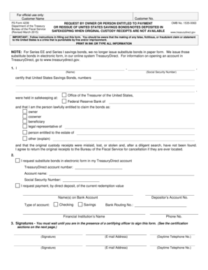 FS Form 4239 Request for Savings Bonds