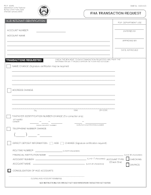 FHA Transaction Request Form