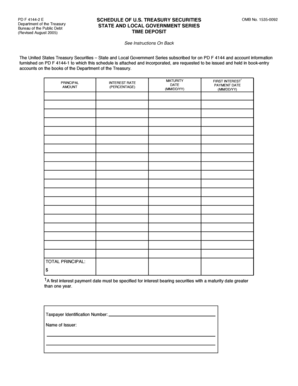 US Treasury Securities Time Deposit Form