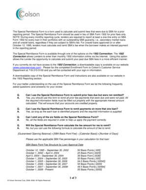 Special Remittance Form