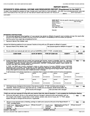 California Sponsor's Semi-Annual Income and Resources Report