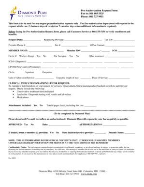 Healthcare Pre-Authorization Request Form