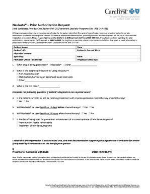 Neulasta Prior Authorization Request