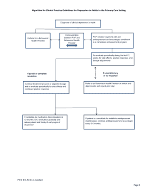 Clinical Practice Guidelines for Depression in Adults in the Primary Care Setting. Clinical Practice Guidelines for Depression in Adults in the Primary Care Setting