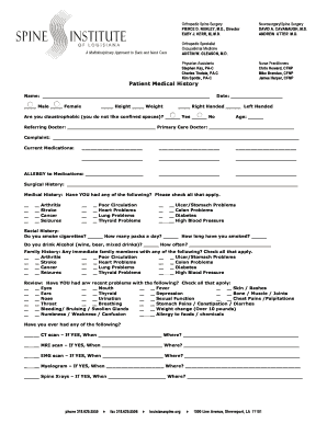 Patient Medical History Form