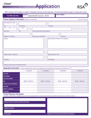 Individual Expatriate Health Insurance Application