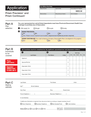 Green Shield Canada Health Plan Application
