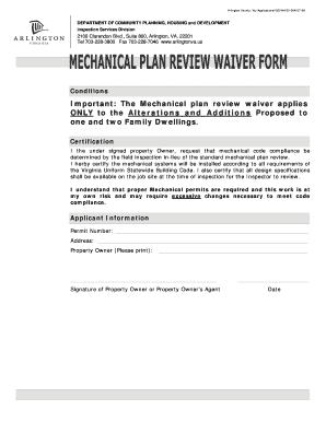 Virginia Mechanical Plan Review Waiver