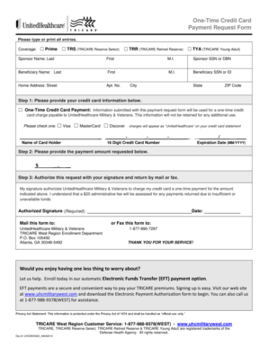 One-Time Credit Card Payment Request Form