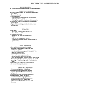 US Federal Civilian Job Application Form