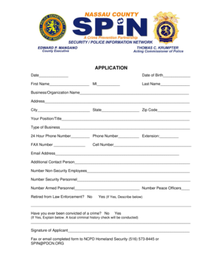 Security Business Application Form