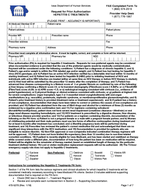 Iowa Hepatitis C Treatment Prior Authorization Form
