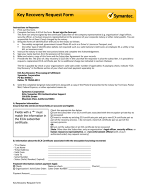Key Recovery Request Form