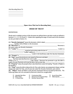 Maryland Deed of Trust Form 3021