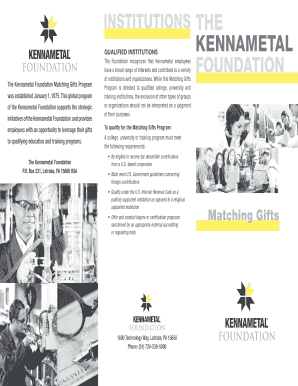 Kennametal Foundation Matching Gifts Program