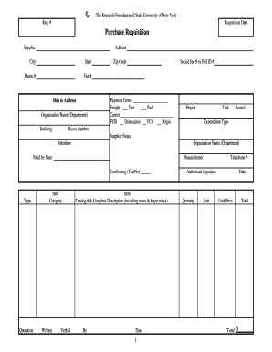Purchase Requisition Form