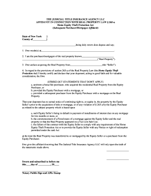 Subsequent Purchaser/Mortgagee Affidavit
