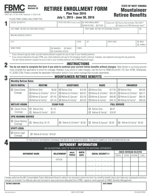 West Virginia Retiree Enrollment Form