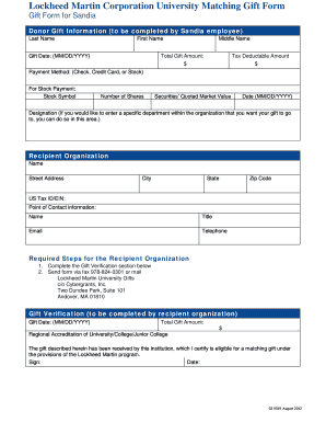 Lockheed Martin University Matching Gift Form