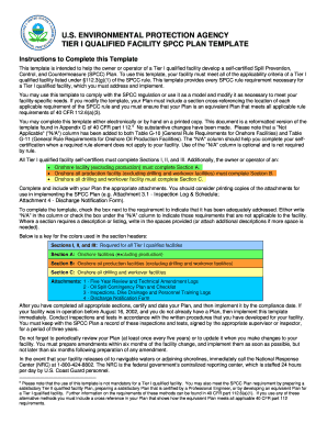 Tier I Qualified Facility SPCC Plan Template