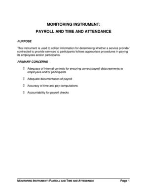 Payroll and Time Attendance Monitoring Instrument