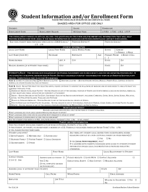 Student Information and Enrollment Form